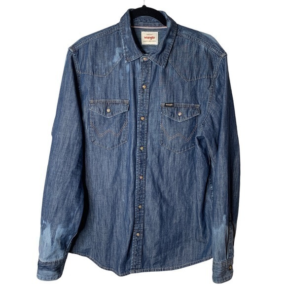 Wrangler Denim‎ Snap Button Shirt Size (No Tag) - Picture 2 of 9